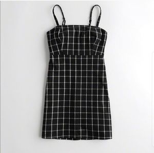 Hollister Black Plaid Dress XS